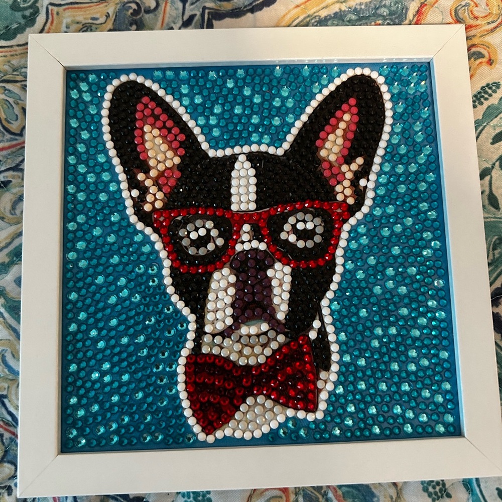 Stylish French BullDog Art with Red Accents